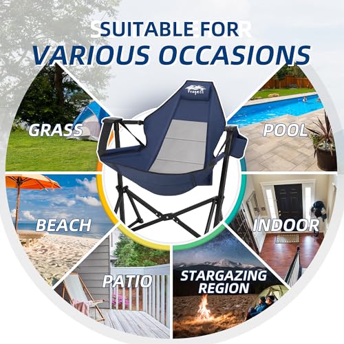 Portable Hammock Camping Chair with Adjustable Back, Supports 330lbs N68621