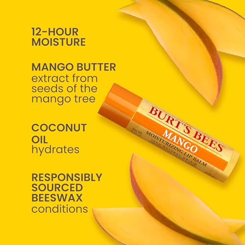 Burt's Bees Lip Balm 4-Pack, Pink Grapefruit, Mango, Coconut & Pear, Pomegranate C323915