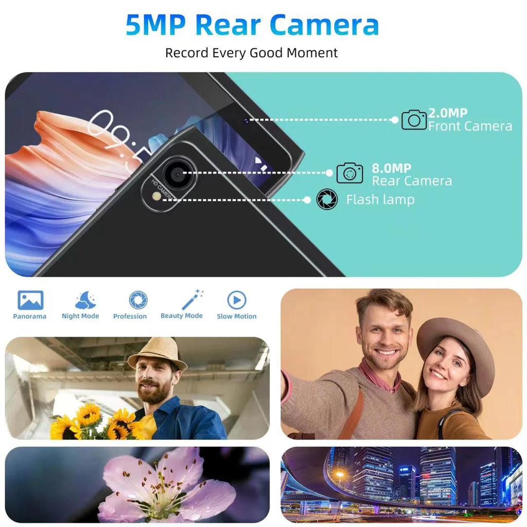 Android Tablet 8 inch, Android 12.0, 32GB Storage, 512GB SD Expansion, Quad-core Processor, 2GB RAM, IPS HD Touchscreen, Dual Camera, WiFi, BT, 4300 mAh Battery L3058