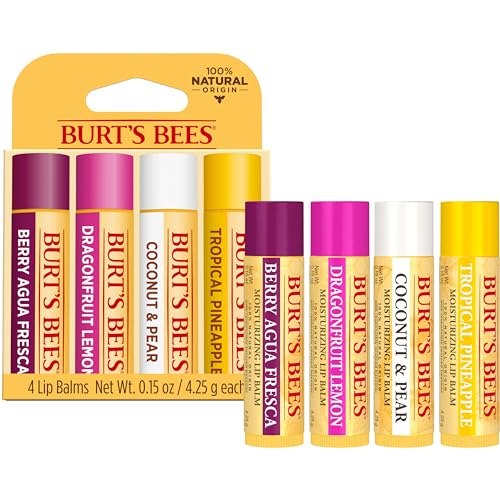 Burt's Bees Lip Balm 4-Pack, Pink Grapefruit, Mango, Coconut & Pear, Pomegranate C323915