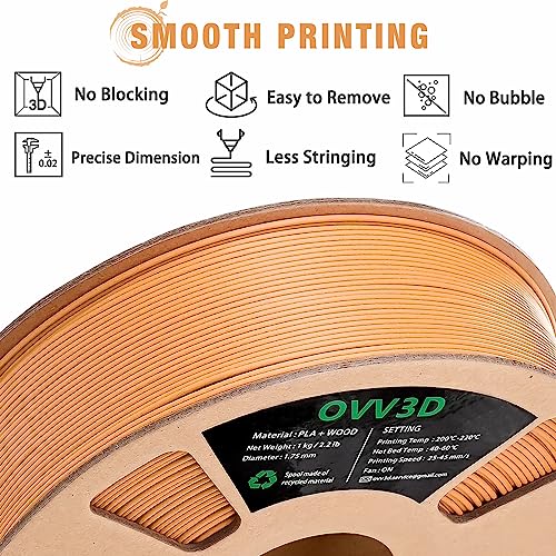 OVV3D Wood PLA Filament Bundle 1.75mm 200g 4 Pack Y521193