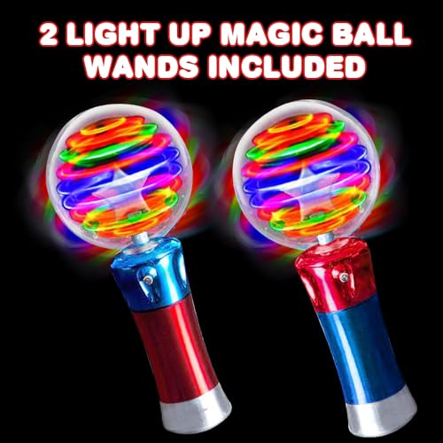 ArtCreativity 7.5 Inch Light Up Magic Ball Toy Wands for Kids, Set of 2 K131192