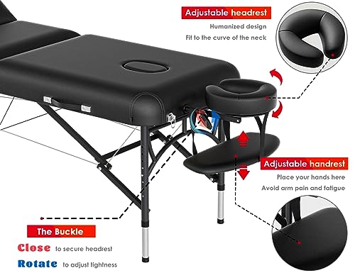CLORIS 84" Portable Massage Table with Carrying Bag Z191211