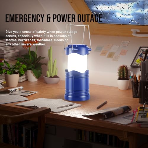 Lichamp LED Camping Lantern 4 Pack, Battery Powered Portable Hanging Light X975