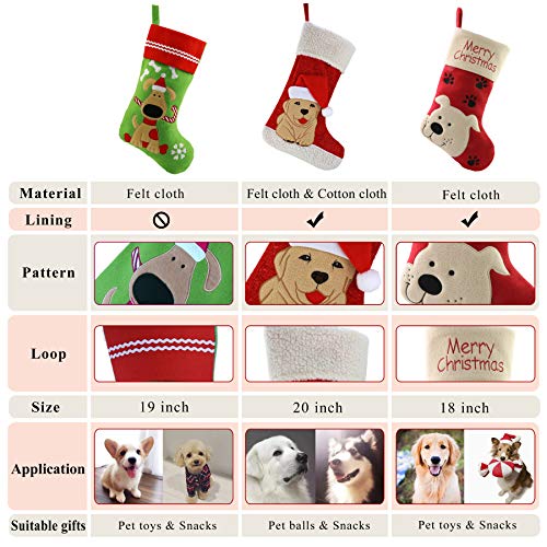 WEWILL 18" Cat Felt Christmas Stocking with Paws Embroidery K25915