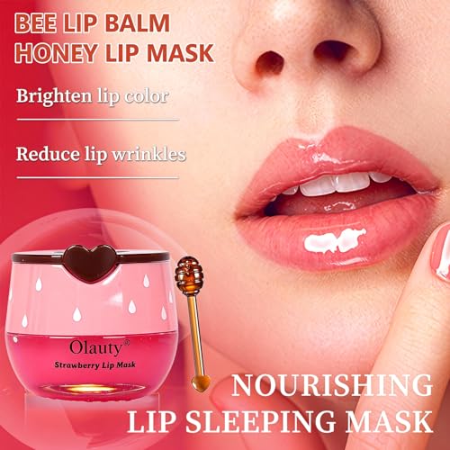 6 PCS Bee Lip Balm Mask Honey Pot, Moisturizing Overnight Lip Care M561365