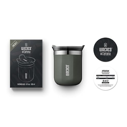 WACACO Octaroma Classico Vacuum Insulated Coffee Mug, Double-wall Stainless Steel, 6 fl oz, Carmine Red Z33030