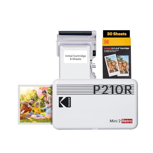 Kodak Mini 2 Retro 4PASS Portable Photo Printer, White L11307