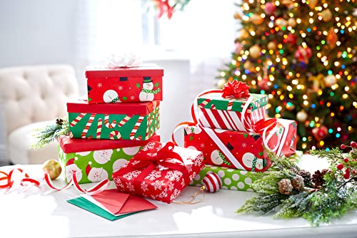 American Greetings Kids Christmas Wrapping Paper Set, 120 sq ft, 4 Rolls with Bows and Tags I837576
