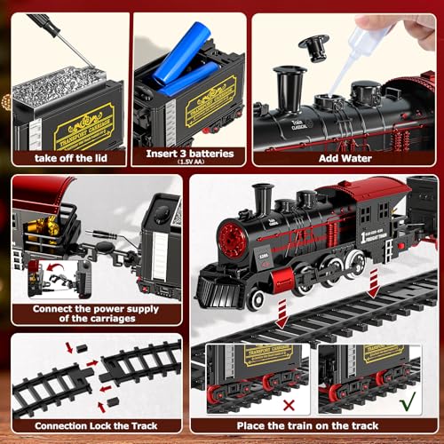 Christmas Train Set with Lights and Sound for Kids Ages 4-8 C174