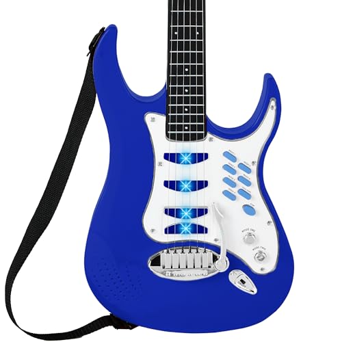 Kids Electric Musical Guitar Play Set Toy Starter Kit with Microphone and Amp - Blue B982