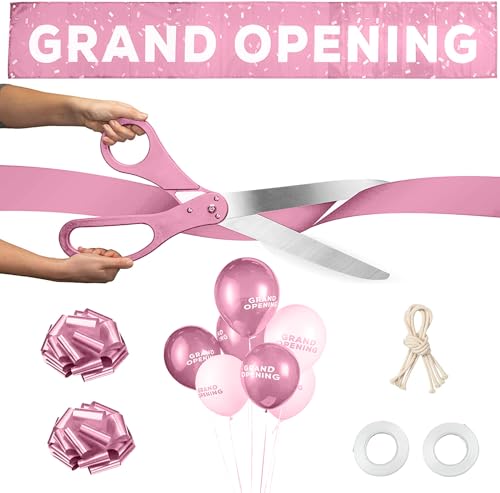 Deluxe Grand Opening Ribbon Cutting Kit - 25" Giant Scissors with Gold Satin Ribbon M4491