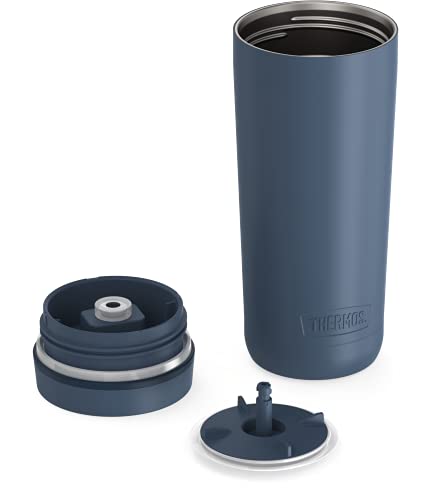THERMOS ALTA SERIES Stainless Steel Tumbler 18 oz, Matte Steel/Espresso Black U63813