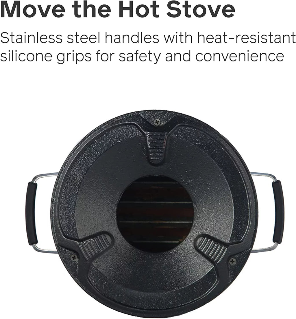 Rocket Stove Portable Camp Stove for Outdoor Cooking, Dual-Fuel Wood & Charcoal E5312