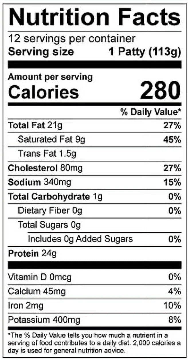 Quick N Eat Fully Cooked Burgers, 12 ct, 3 lbs - Pack of 2 B9603
