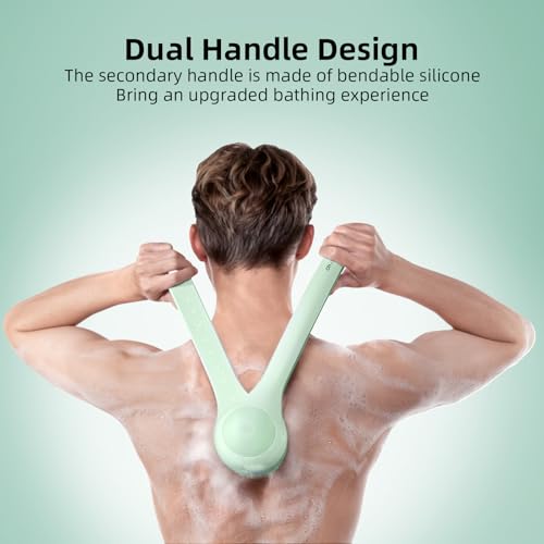 Electric Body Brush Back Scrubber for Shower, Waterproof Dual Handle with 3 Heads X695155