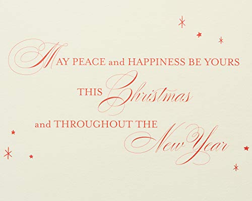 Papyrus Christmas Cards with Envelopes, Peace and Happiness, 12-Count B82192
