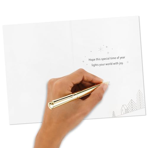 Hallmark Modern Boxed Christmas Cards with Envelopes, Evergreen Branches and Holly A12256