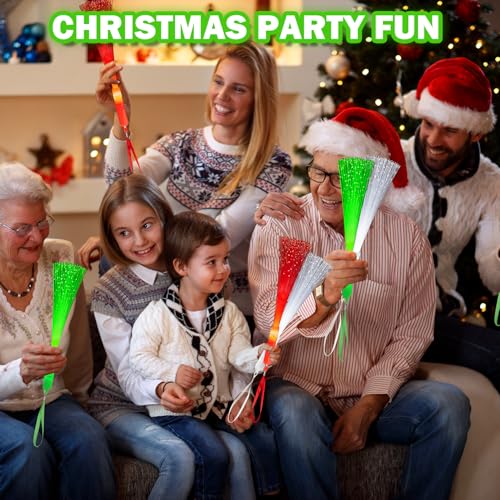 Christmas Fiber Optic Wand Party Favors for Kids, 12 Pack Glow Sticks Toys R421537