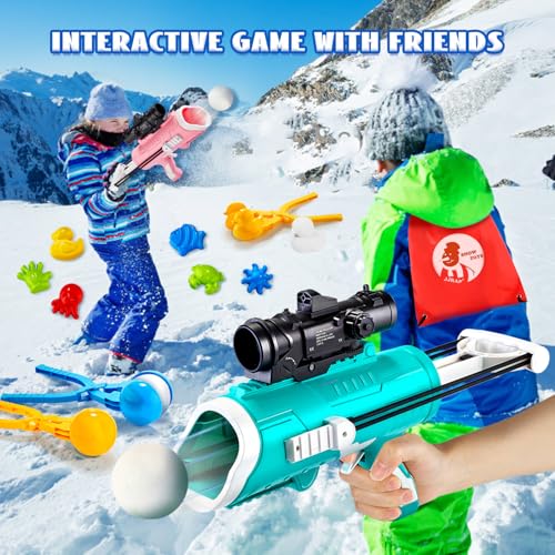 Snow Toys 28 Pack with Snowball Maker and Launcher for Kids Winter Outdoor Play C372774