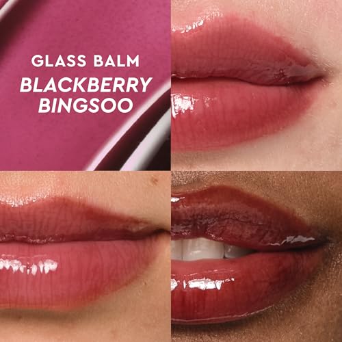 Glow Recipe Mini Glass Balm Lip Treatment Gift Set, Travel Size Set of 4 Hydrating Vegan Lip Balms W2415