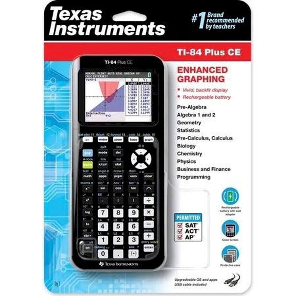 Texas Instruments Ti-84 Plus CE Color Graphing Calculator, Black - Megean