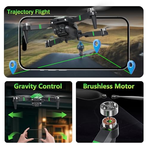 TT19 Foldable 1080P Camera Drone for Adults, Brushless Motor RC Quadcopter, Orange E4143