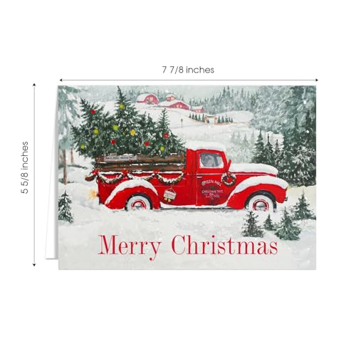 Masterpiece Holiday Greetings Christmas Cards with Snowy Cardinal Wreath, 16 Boxed with Envelopes L381397