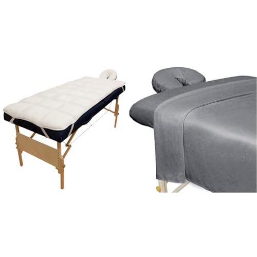 Body Linen Abundance Deluxe Quilted Fleece Massage Table Pad Set with Face Cradle Cover Y3096