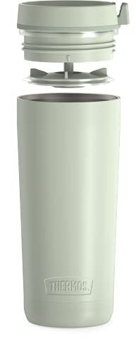 THERMOS ALTA SERIES Stainless Steel Tumbler 18 oz, Matte Steel/Espresso Black U63813