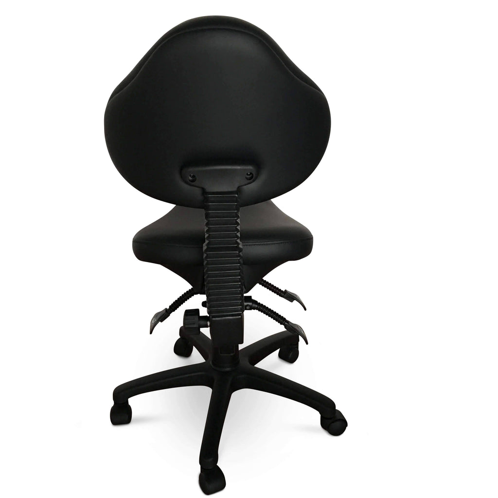 ES Ergonomic Rolling Saddle Stool with Adjustable Height and Backrest X176348