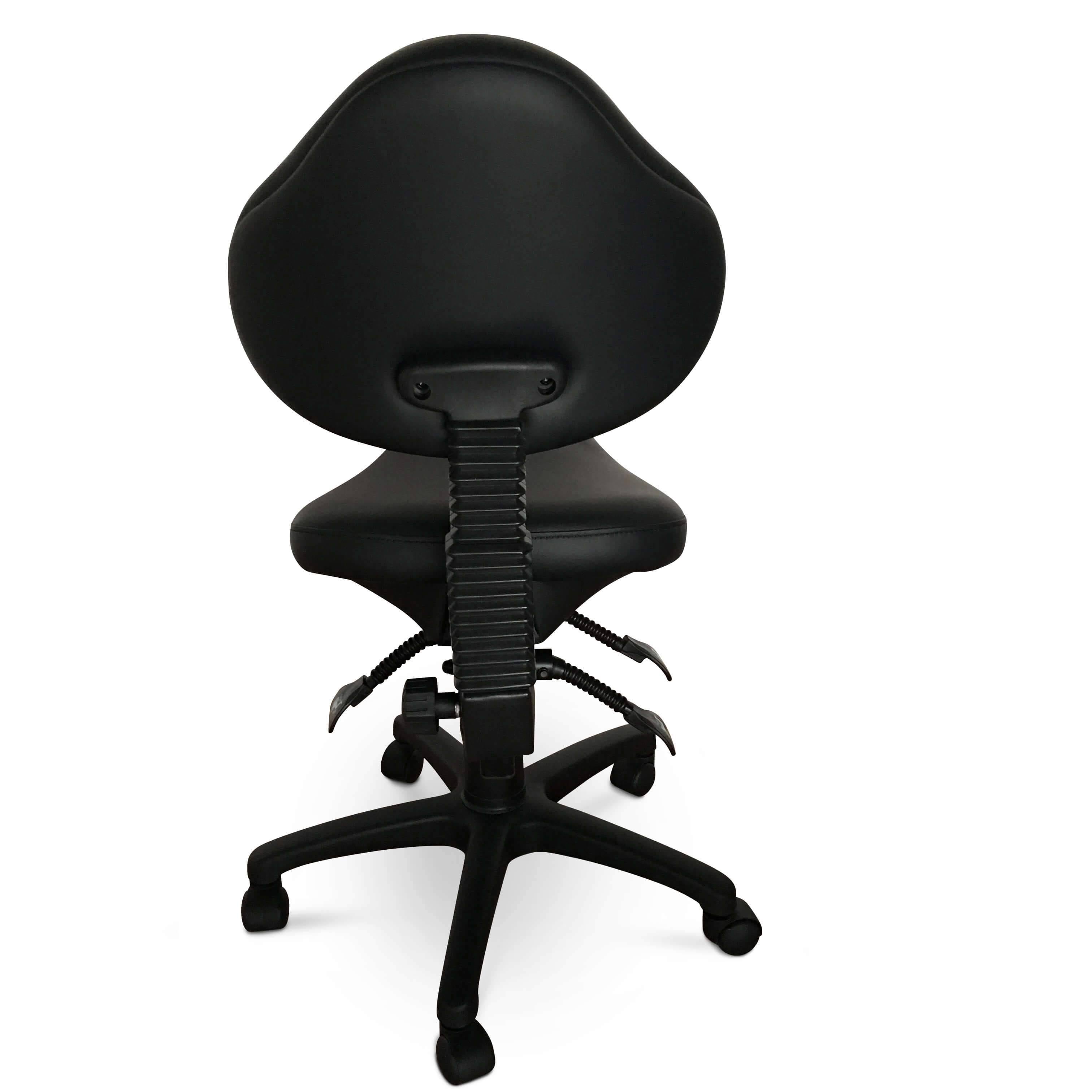 ES Ergonomic Rolling Saddle Stool with Adjustable Height and Backrest X176348