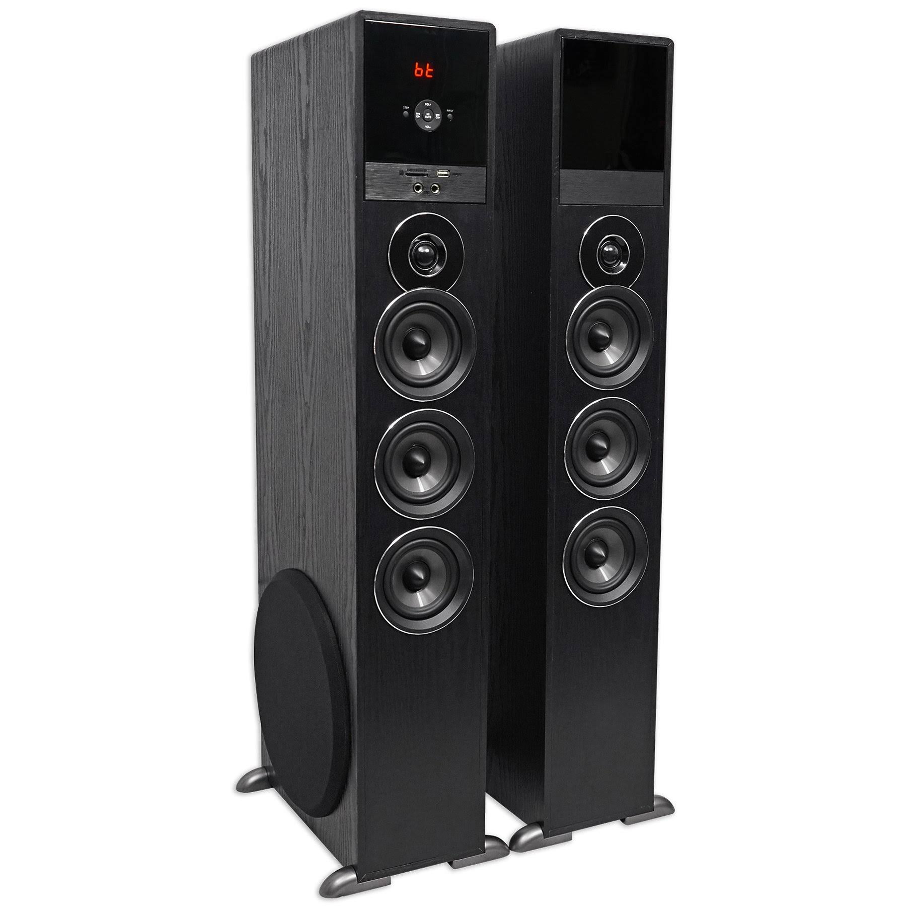 Rockville TM150B Black Tower Speakers with 10x22 Sub, Bluetooth, USB Z529034