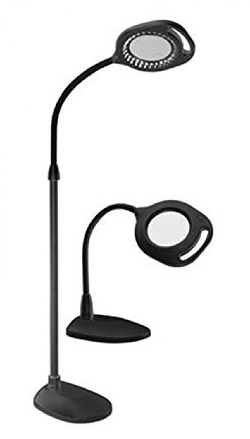 OttLite 2-in-1 LED Magnifier Floor and Table Light - Black - Megean