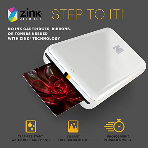 KODAK Step Instant Smartphone Photo Printer - Portable Wireless Zink 2x3" - White G38776