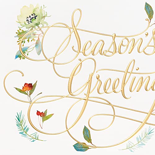 Hallmark Boxed Holiday Cards, Floral Season's Greetings (40 Cards with Envelopes) L145170