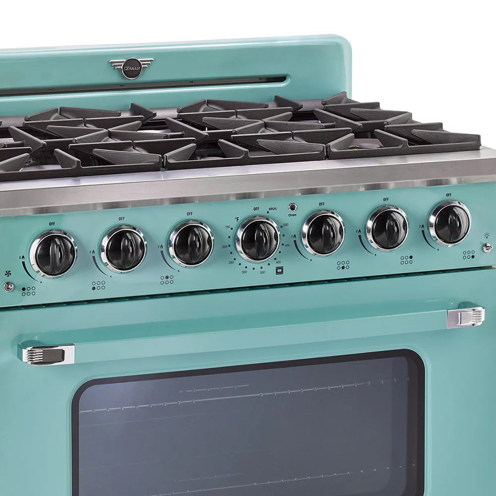 Unique Classic Retro 36" Freestanding Gas Range with Convection Oven P68118