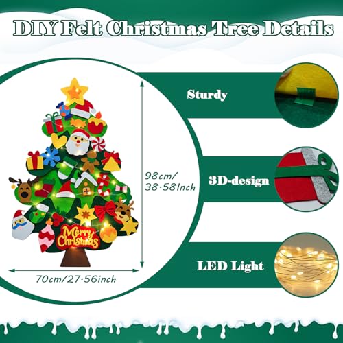 SOOVSY DIY Felt Christmas Tree Kit with Ornaments for Toddlers B57477