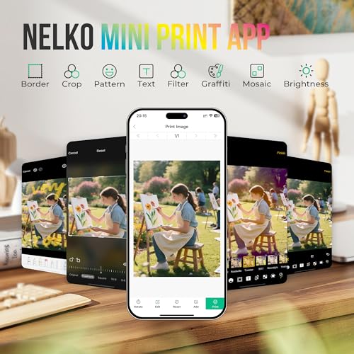 Nelko PP01 Portable Mini Photo Printer for iOS & Android, White Z15552