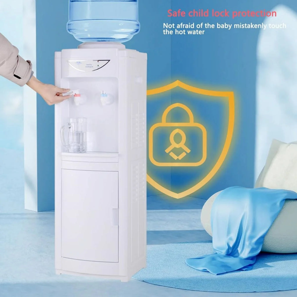 LUVCMFT Water Cooler Dispenser for 5 Gallon Bottle, Hot and Cold, White B673062