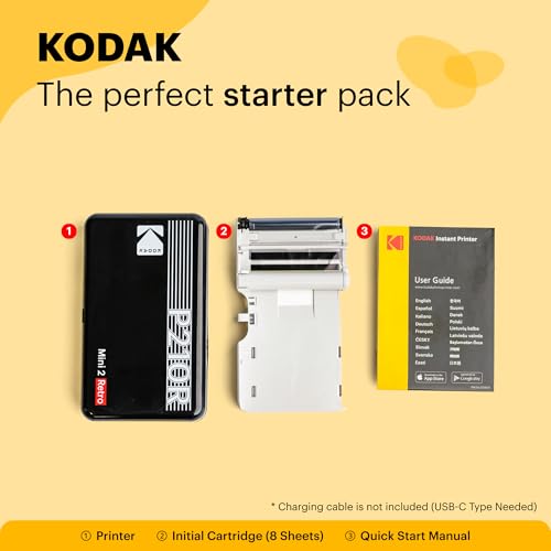 Kodak Mini 2 Retro 4PASS Portable Photo Printer, White L11307