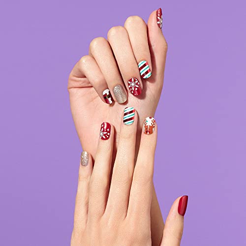 Dashing Diva Gloss Nail Strips Santa Baby - Gel Nail Stickers, 32 Count R845