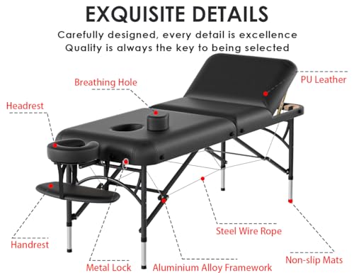 CLORIS 84" Portable Massage Table with Carrying Bag Z191211