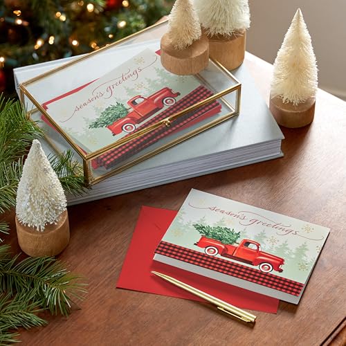 Hallmark Boxed Christmas Cards, Rustic Red Truck (40 Cards with Envelopes) I527113