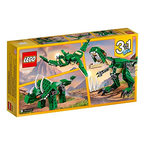 LEGO Creator 3 in 1 Mighty Dinosaur Toy, T. rex to Triceratops to Pterodactyl, Gift for Ages 7-12 V155317