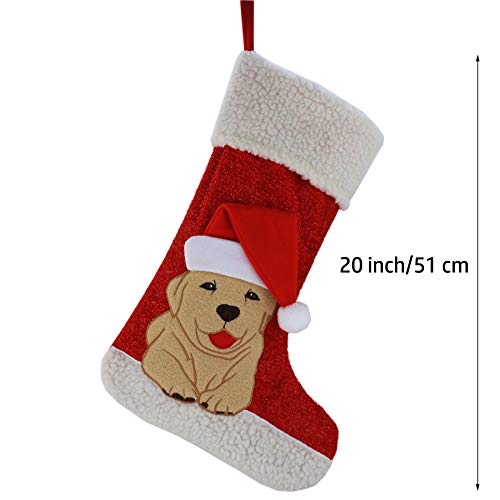 WEWILL 18" Cat Felt Christmas Stocking with Paws Embroidery K25915