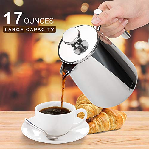 Secura French Press Coffee Maker, 50-Ounce, 304 Stainless Steel Insulated Z9306