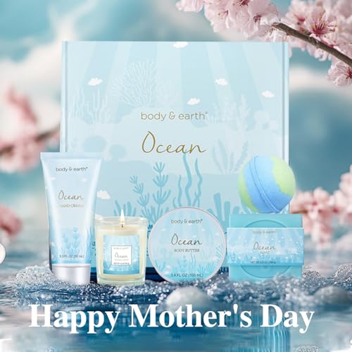 Women's Bath and Body Gift Set with 5 Pcs Ocean Scented Spa Gifts G419995