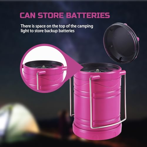 Lichamp LED Camping Lantern 4 Pack, Battery Powered Portable Hanging Light X975