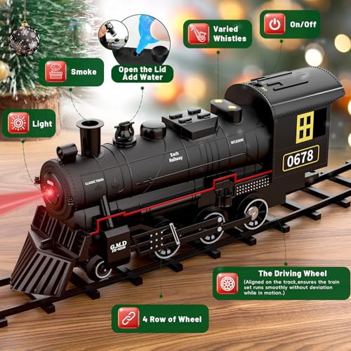 Electric Train Set with Smoke, Lights & Sound for Kids P7649